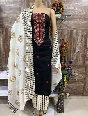 PUNRASAR TEXTILE Cotton Blend Floral Print Salwar Suit Material