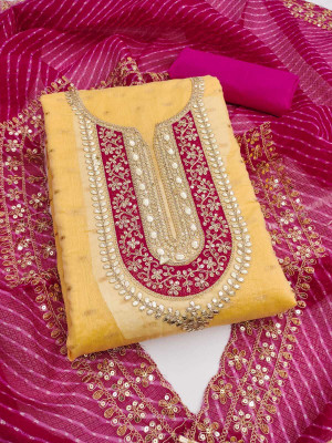 Mahakal Tex Chanderi Embroidered Salwar Suit Material