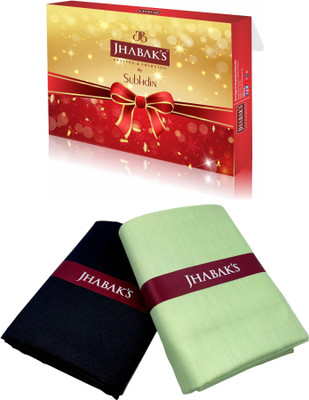 JHABAK'S Cotton Blend Solid, Self Design Shirt & Trouser Fabric