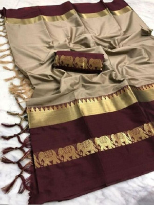 RADHA SAREES Cotton Silk Self Design Blouse Material
