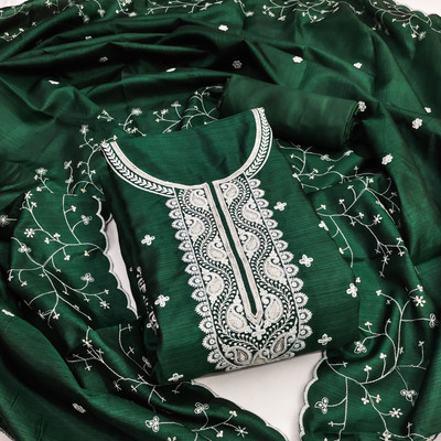 M FASHION Art Silk Embroidered Salwar Suit Material