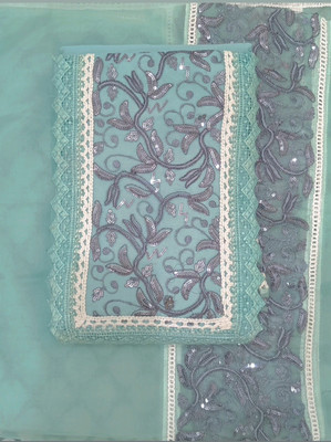 MINKAL Satin Embroidered Kurta & Palazzo Material