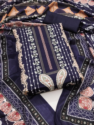 PandadiSaree Silk Blend Embroidered, Printed Salwar Suit Material