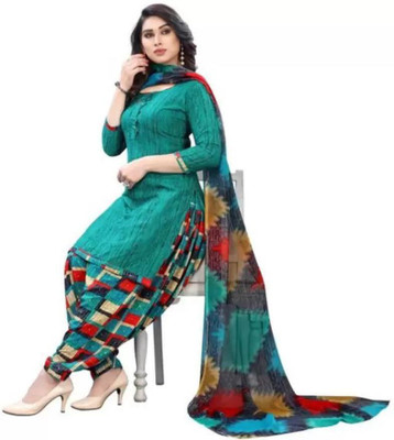 DnVeens Crepe Floral Print Salwar Suit Material