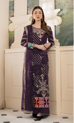 Fashion Care Georgette Embroidered Salwar Suit Material