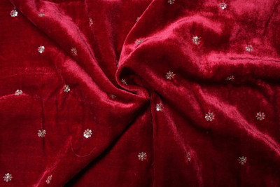 Durga Velvet Embroidered Blouse Material