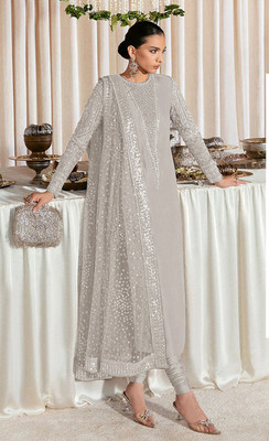 Shoponbit Georgette Embroidered Salwar Suit Material