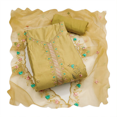 NEGRONI Cotton Silk Embroidered Salwar Suit Material