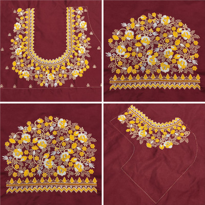 Vivida Enterprise Art Silk Embroidered Blouse Material