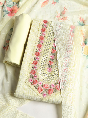 Meena Bazaar Georgette Embroidered Salwar Suit Material