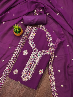 PandadiSaree Georgette Embroidered Salwar Suit Material