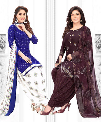 Caoimhe Crepe Solid, Printed Salwar Suit Material