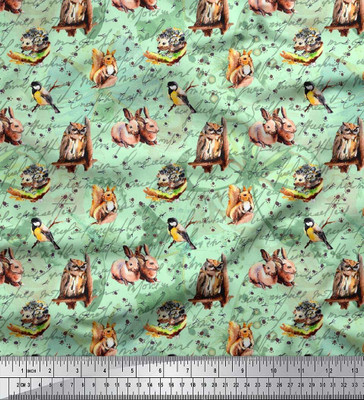 Soimoi Pure Cotton Animal Print Multi-purpose Fabric