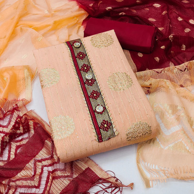 RUDRAA FAB Art Silk Printed Salwar Suit Material