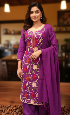 REET MAHAL Wool Embroidered Salwar Suit Material