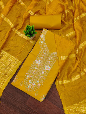 ShopGlobal Chiffon Embroidered Salwar Suit Material