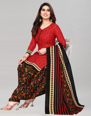 Samah Cotton Blend Floral Print, Printed, Geometric Print Salwar Suit Material