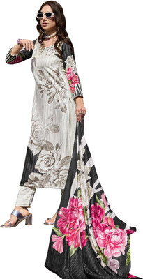 DRAVINAM Trends Wool Floral Print Salwar Suit Material