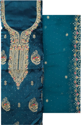 Soul Essence Silk Blend Embroidered Salwar Suit Material