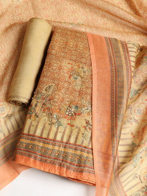 Meena Bazaar Chanderi Printed Salwar Suit Material