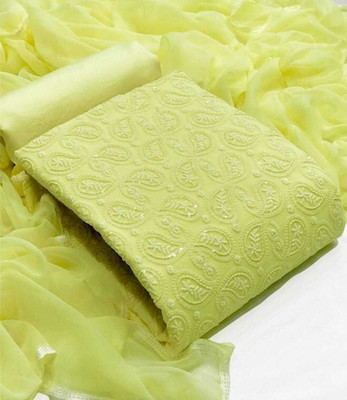 NEWHLSILKMILLS Pure Cotton Embroidered Salwar Suit Material