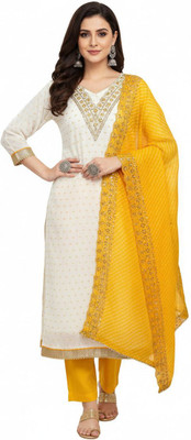 RAJGHARANA NX Chanderi Embroidered Salwar Suit Material