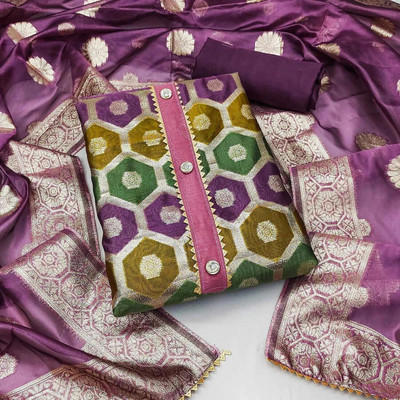 RUDRAA FAB Art Silk Self Design Salwar Suit Material