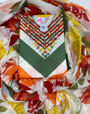SAMYAGDARSHANA Pure Cotton Embroidered Salwar Suit Material