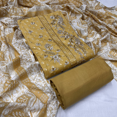 krishna boutique Pure Cotton Printed Salwar Suit Material