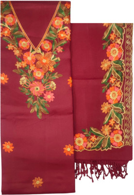 Kashmiri Wool Embroidered Salwar Suit Material