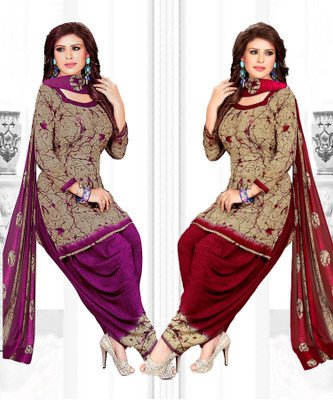 Caoimhe Crepe Solid, Printed Salwar Suit Material