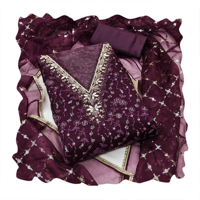 NEGRONI Organza Embroidered Salwar Suit Material