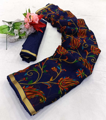 JUMSA Chiffon Self Design Blouse Material