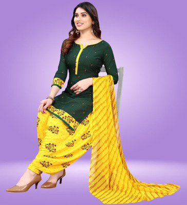 AYKA CLOTHINGS Crepe Floral Print Salwar Suit Material