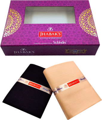 JHABAK'S Cotton Blend Solid Shirt & Trouser Fabric