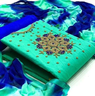 COCFI Chanderi Embroidered Salwar Suit Material