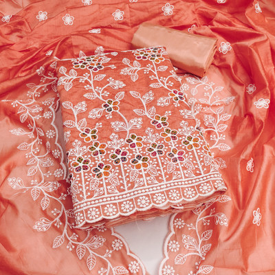 M FASHION Cotton Blend Embroidered Salwar Suit Material