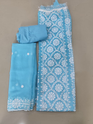 ETHNICBRITY Georgette Embroidered Salwar Suit Material