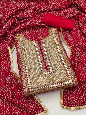 Divastri Silk Blend Embroidered Salwar Suit Material