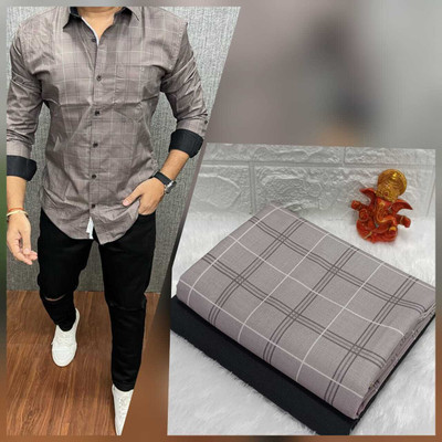 dharmesh enterise Cotton Blend Striped Shirt & Trouser Fabric