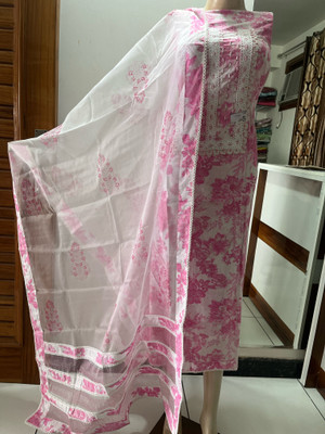 Pehchan Premium Clothing Cotton Blend Embroidered, Floral Print Salwar Suit Material