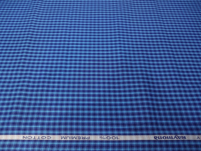 Raymond Pure Cotton Checkered Shirt Fabric