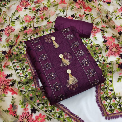 shree avadh creation Cotton Blend Embroidered Multi-purpose Fabric