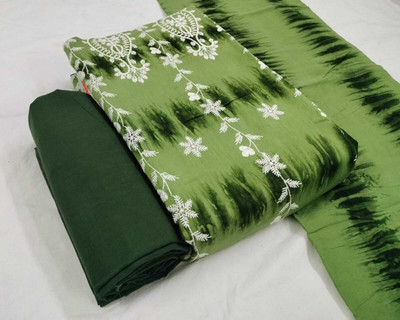 minerva creation Pure Cotton Embroidered Salwar Suit Material