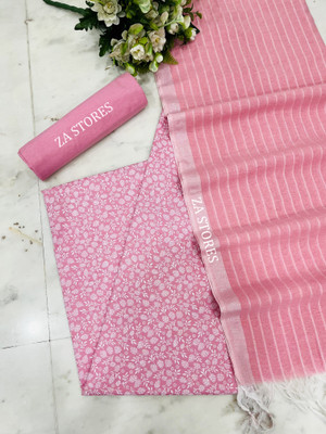 ZA STORES Cotton Blend Printed Salwar Suit Material