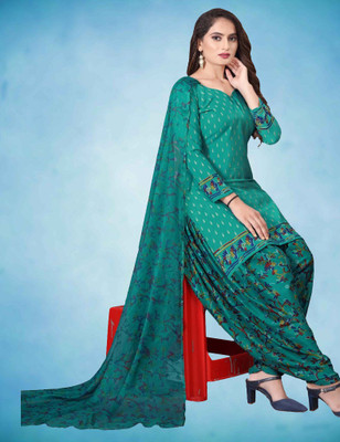 AYKA CLOTHINGS Crepe Printed Kurta & Patiyala Material