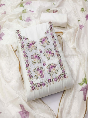 Peachmode Viscose Rayon Embroidered Salwar Suit Material