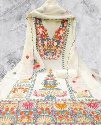 STYLEFLORA Georgette Embroidered Salwar Suit Material