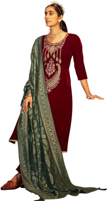 HouseOfCommon Velvet Embroidered Salwar Suit Material