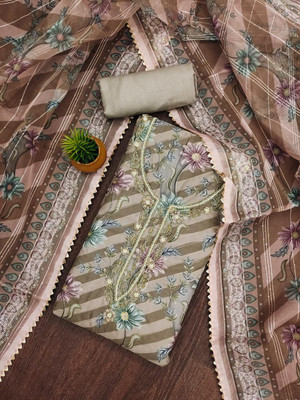Kimisha Organza Floral Print Salwar Suit Material